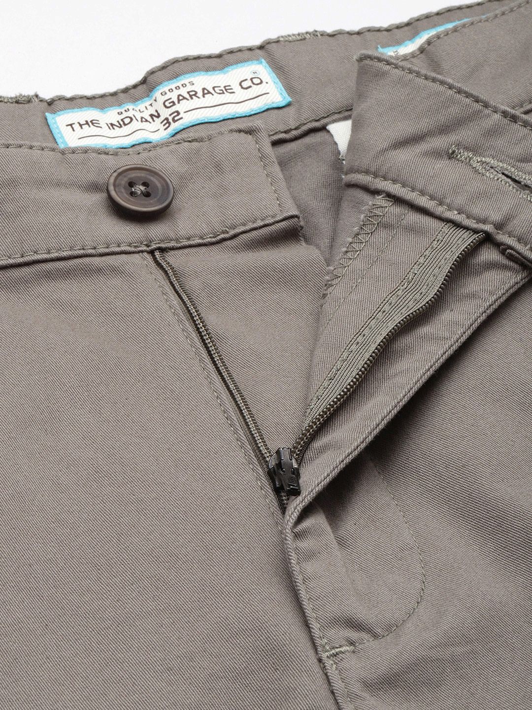 Men's Grey Regular Fit Solid Casual Shorts - Image 7
