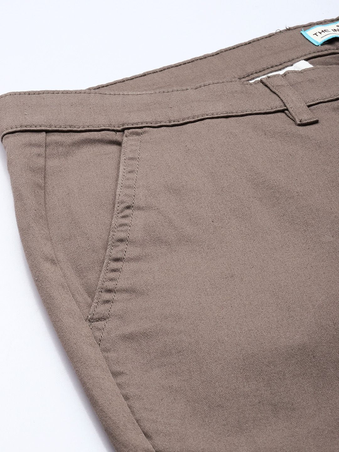 Men's Platinum Grey Regular Fit Solid Casual Chinos - Image 5
