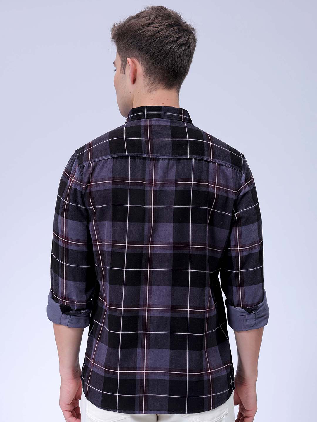 Men's Charcoal Regular Fit Solid Casual Shirt - Image 2