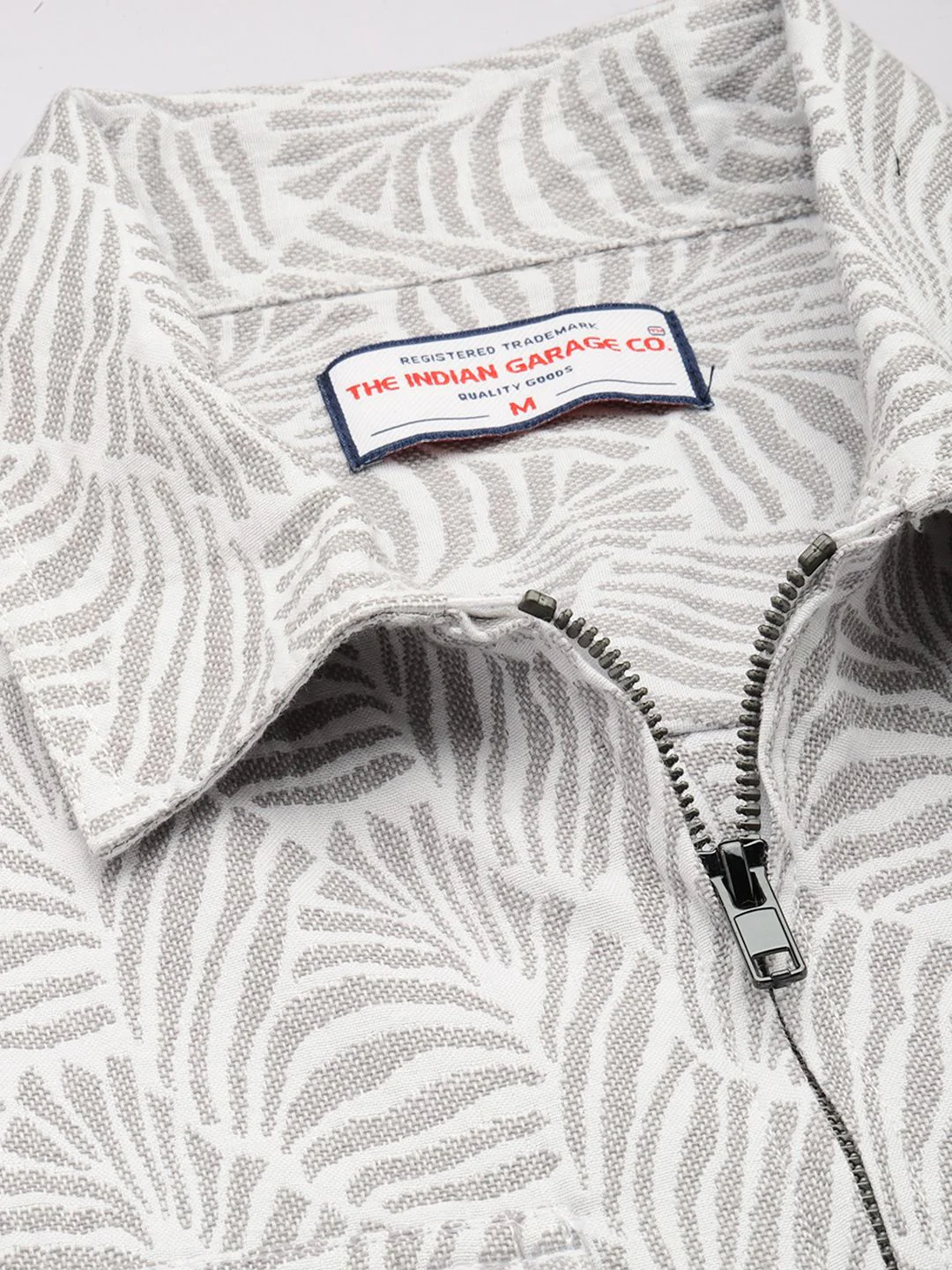 Men's Grey Regular Fit Textured Casual Shirt - Image 3