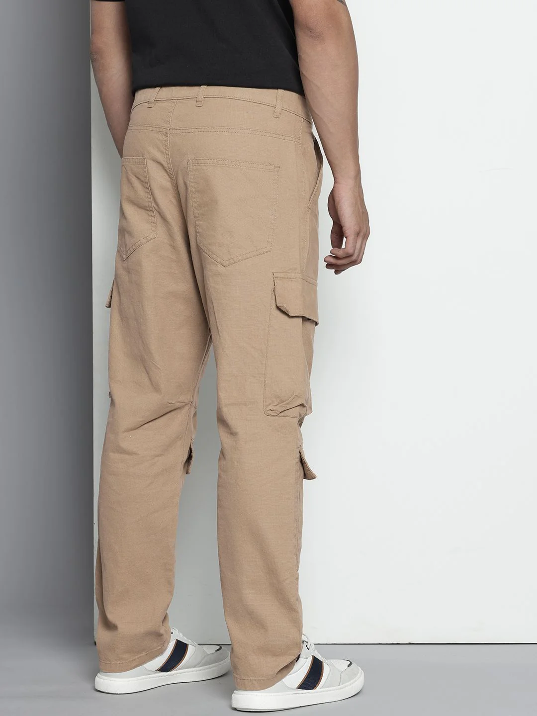 Men's Circular Grey Relaxed Fit Solid Utility Cargo - Image 3