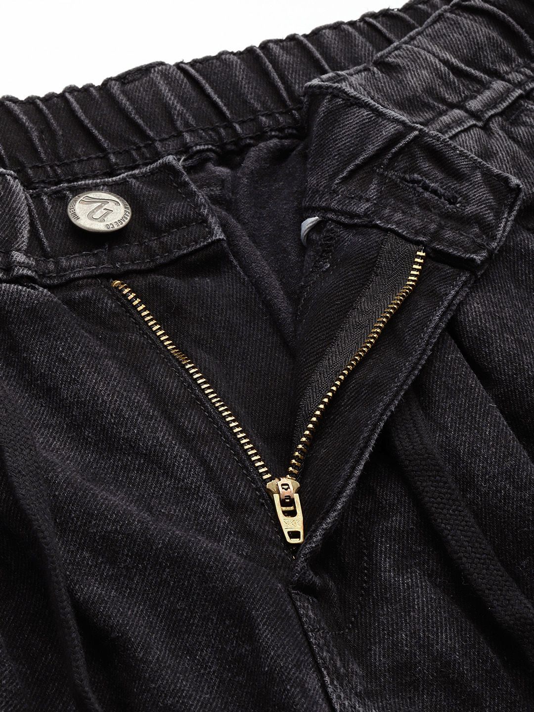 Men's Charcoal Grey Relaxed Fit Solid Utility Jeans - Image 5