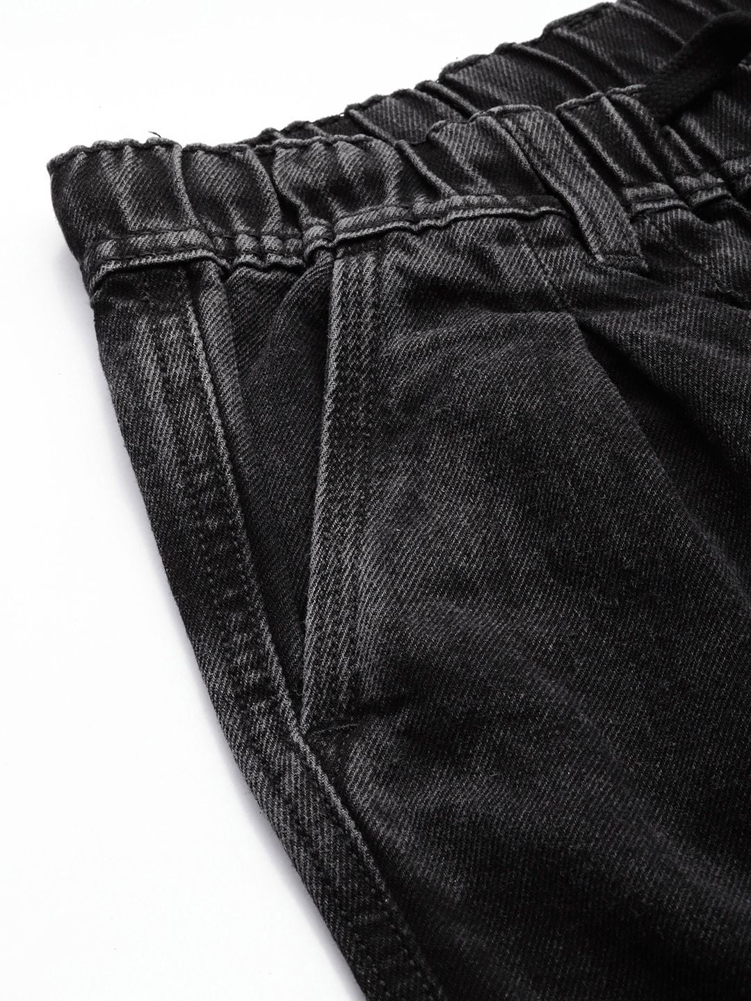 Men's Charcoal Grey Relaxed Fit Solid Utility Jeans - Image 6