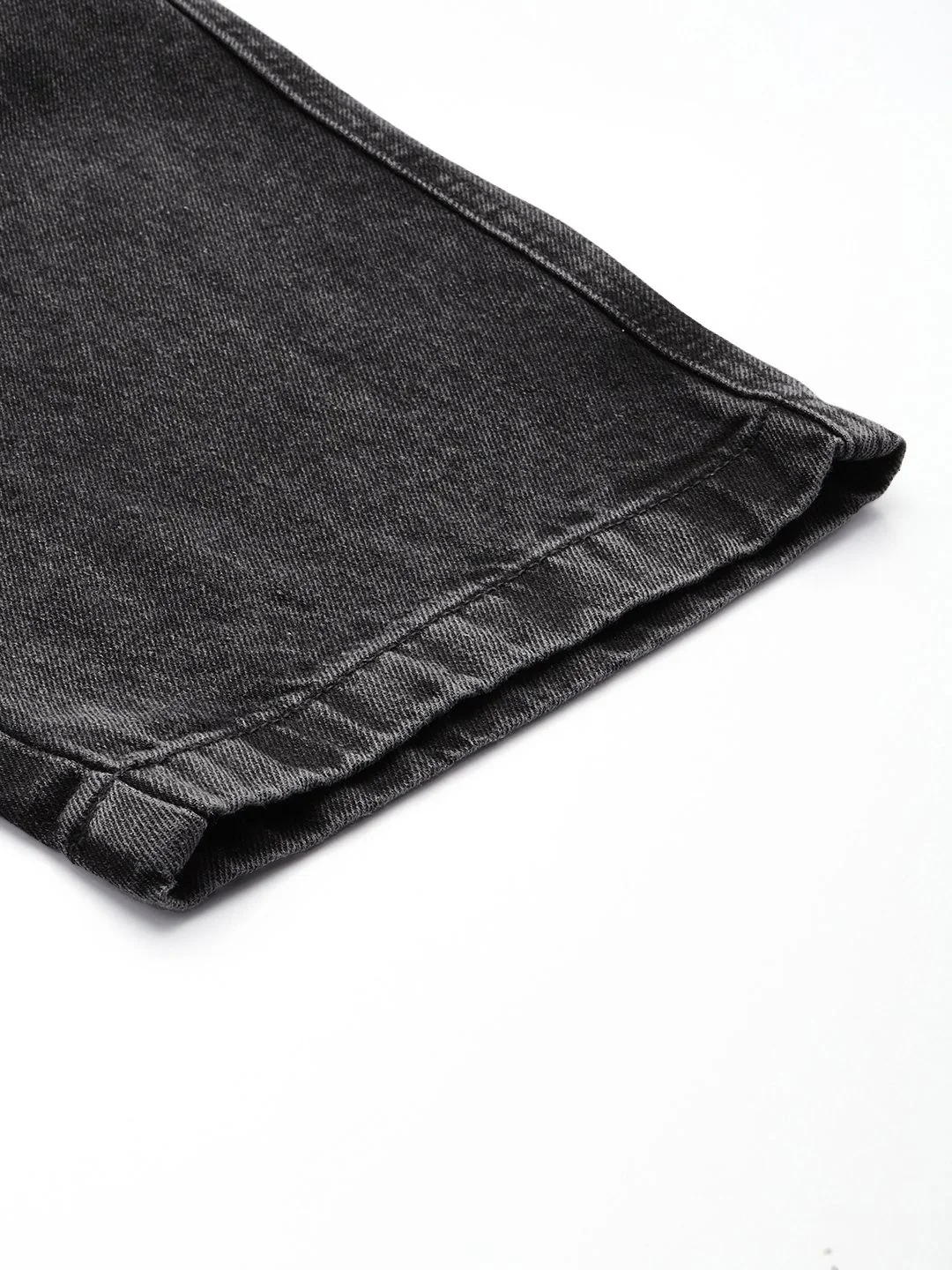 Men's Charcoal Grey Relaxed Fit Solid Utility Jeans - Image 7