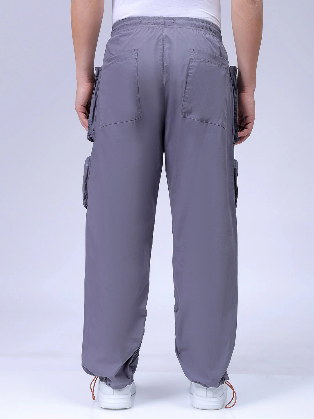 Men's Steel grey Relaxed Fit Solid Utility Jogger - Image 5