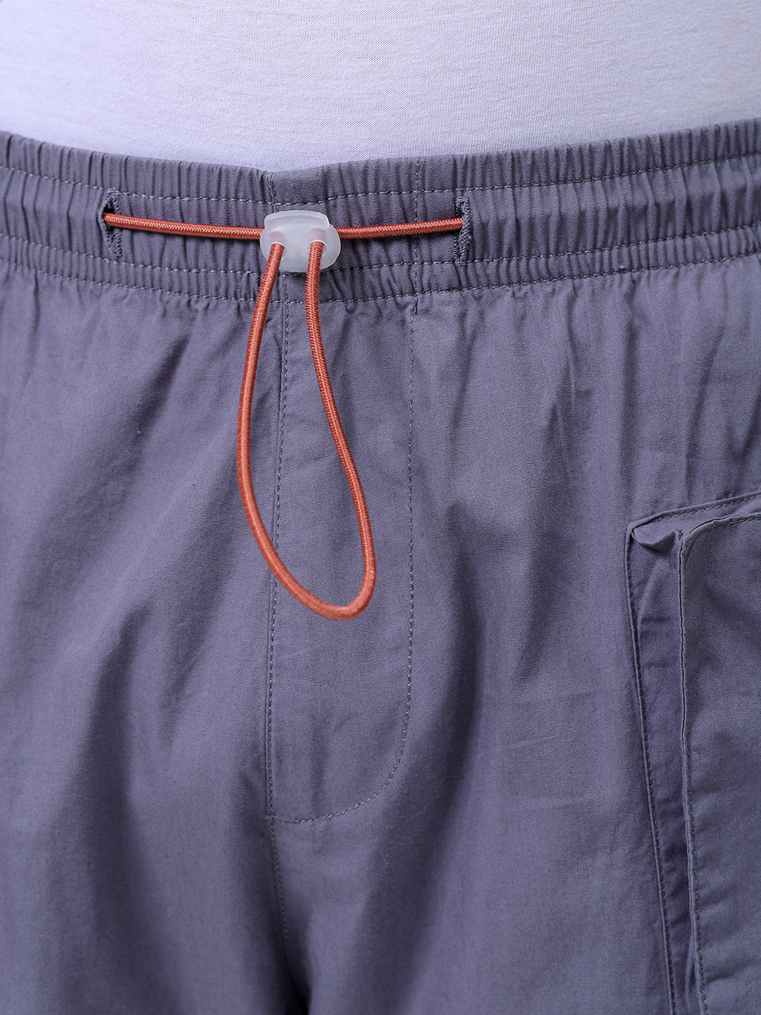 Men's Steel grey Relaxed Fit Solid Utility Jogger - Image 6