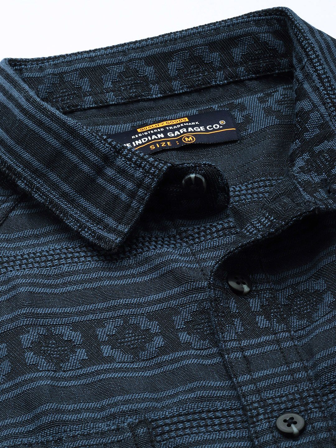 Men's Grey Relaxed Fit Textured Casual Shirt - Image 5