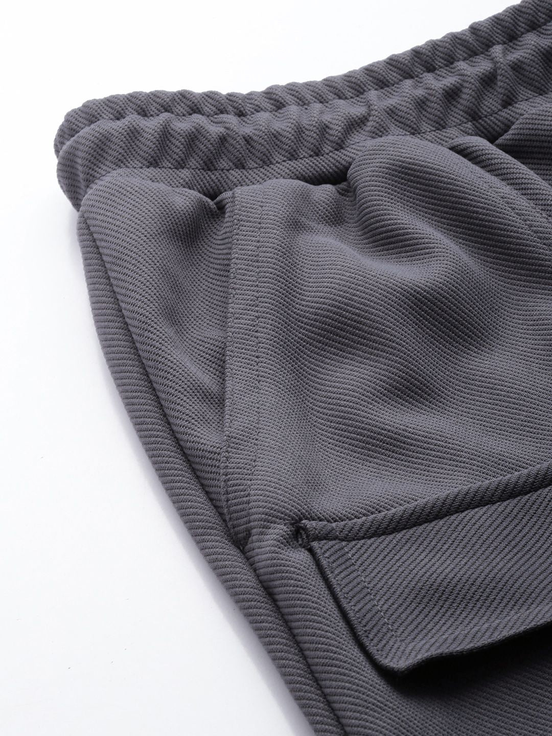 Men's Graphite Relaxed Fit Textured Street Wear Jogger - Image 5