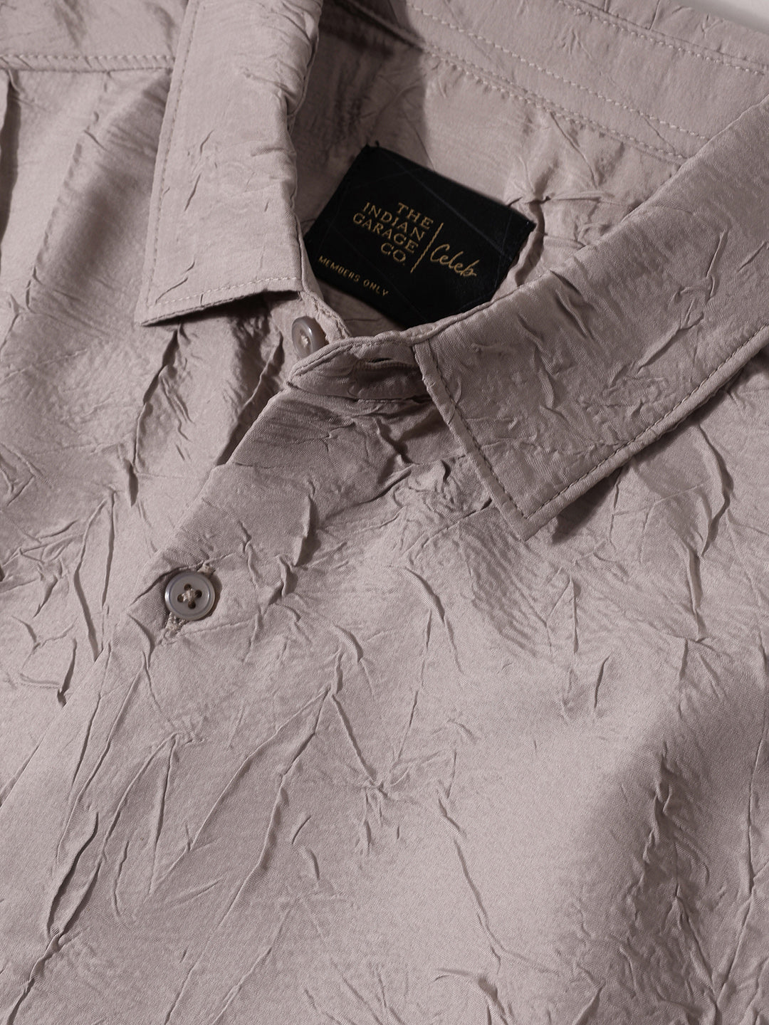 Men's Grey Slim Fit Textured Party Wear Shirt - Image 3