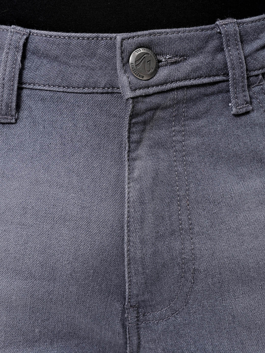 Men's Grey Slim Fit Solid Casual Jeans - Image 6