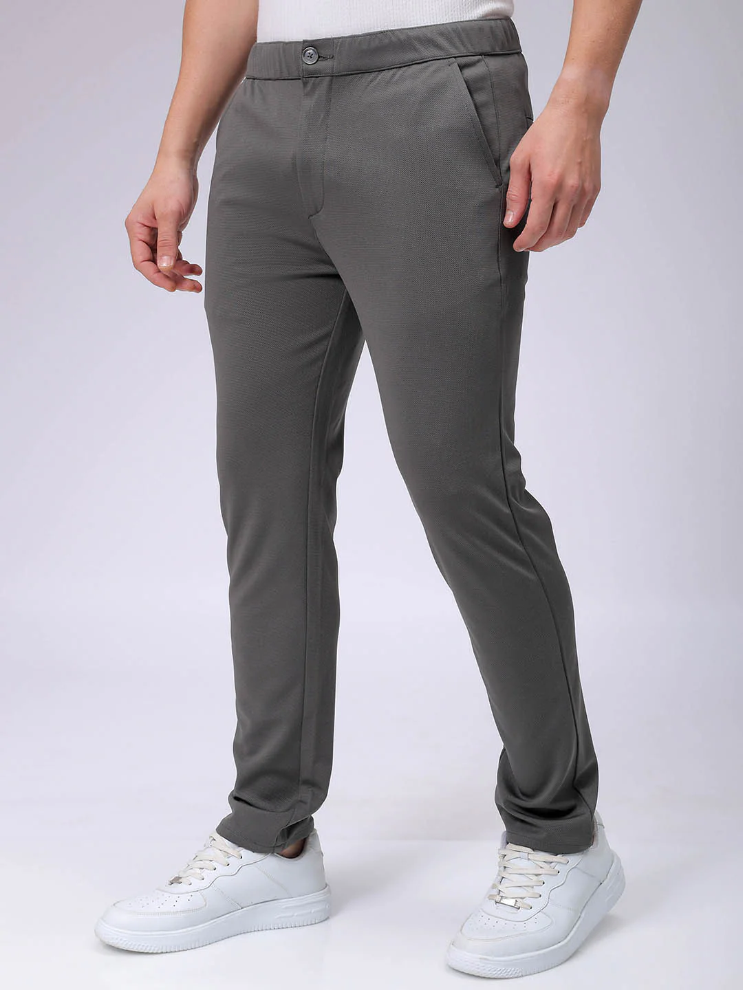 Men's Vetiver Slim Fit Textured Formal Trouser - Image 2