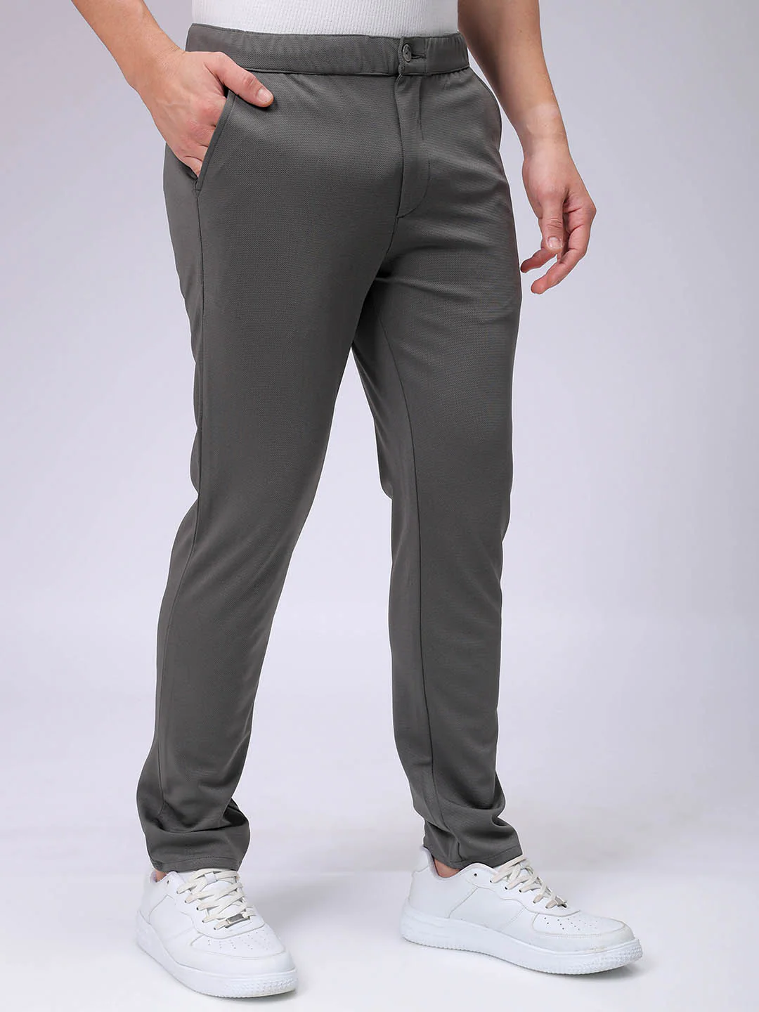 Men's Vetiver Slim Fit Textured Formal Trouser - Image 3