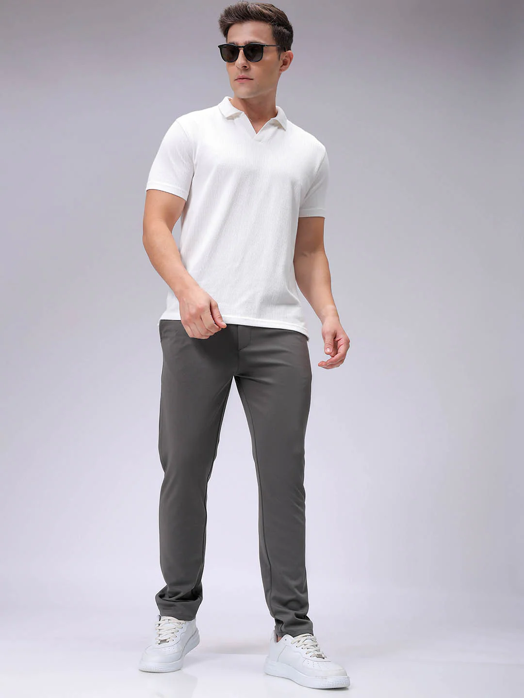 Men's Vetiver Slim Fit Textured Formal Trouser - Image 8