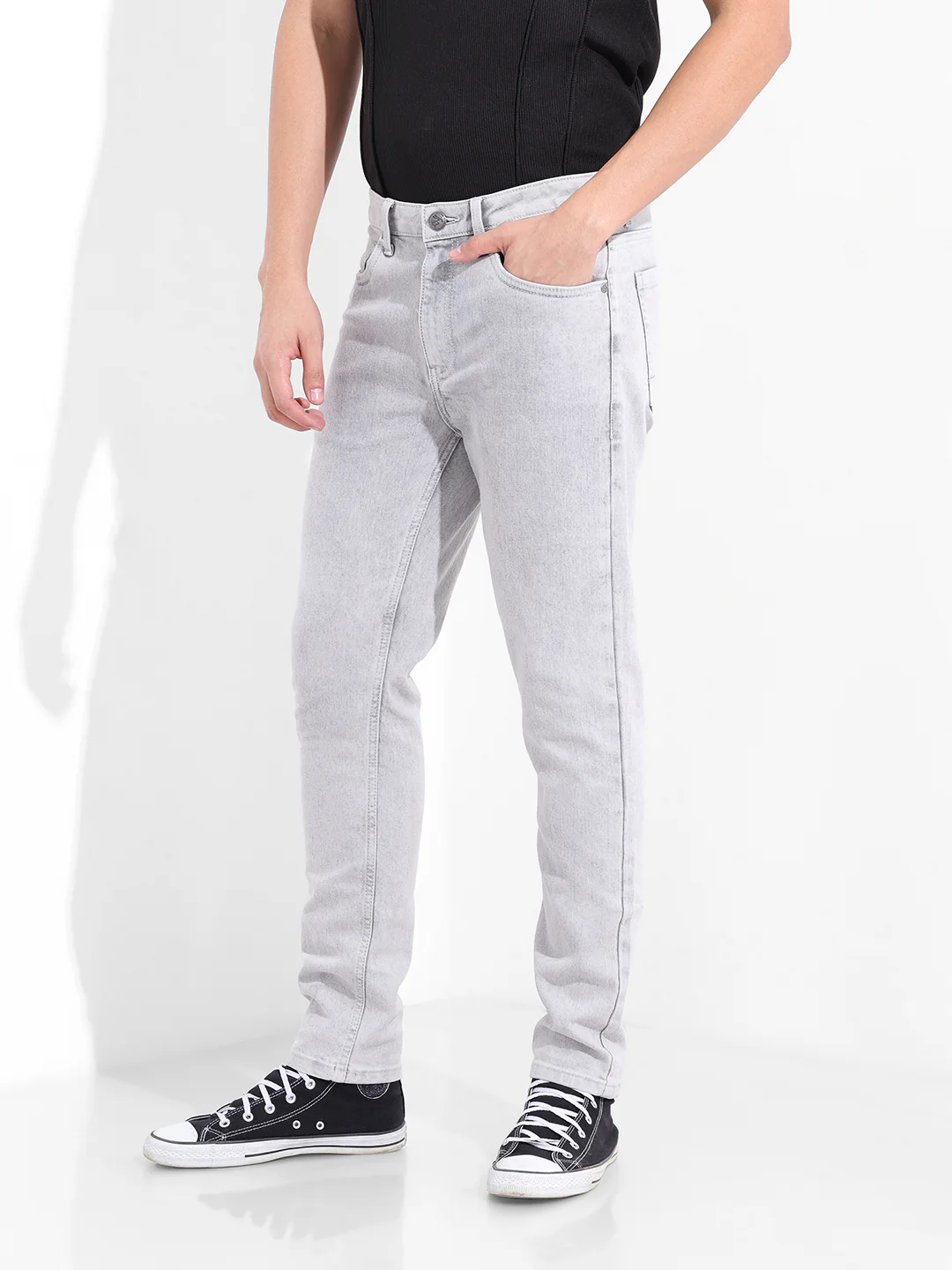 Men's Grey Slim Fit The Eternity Series Jeans - Image 2