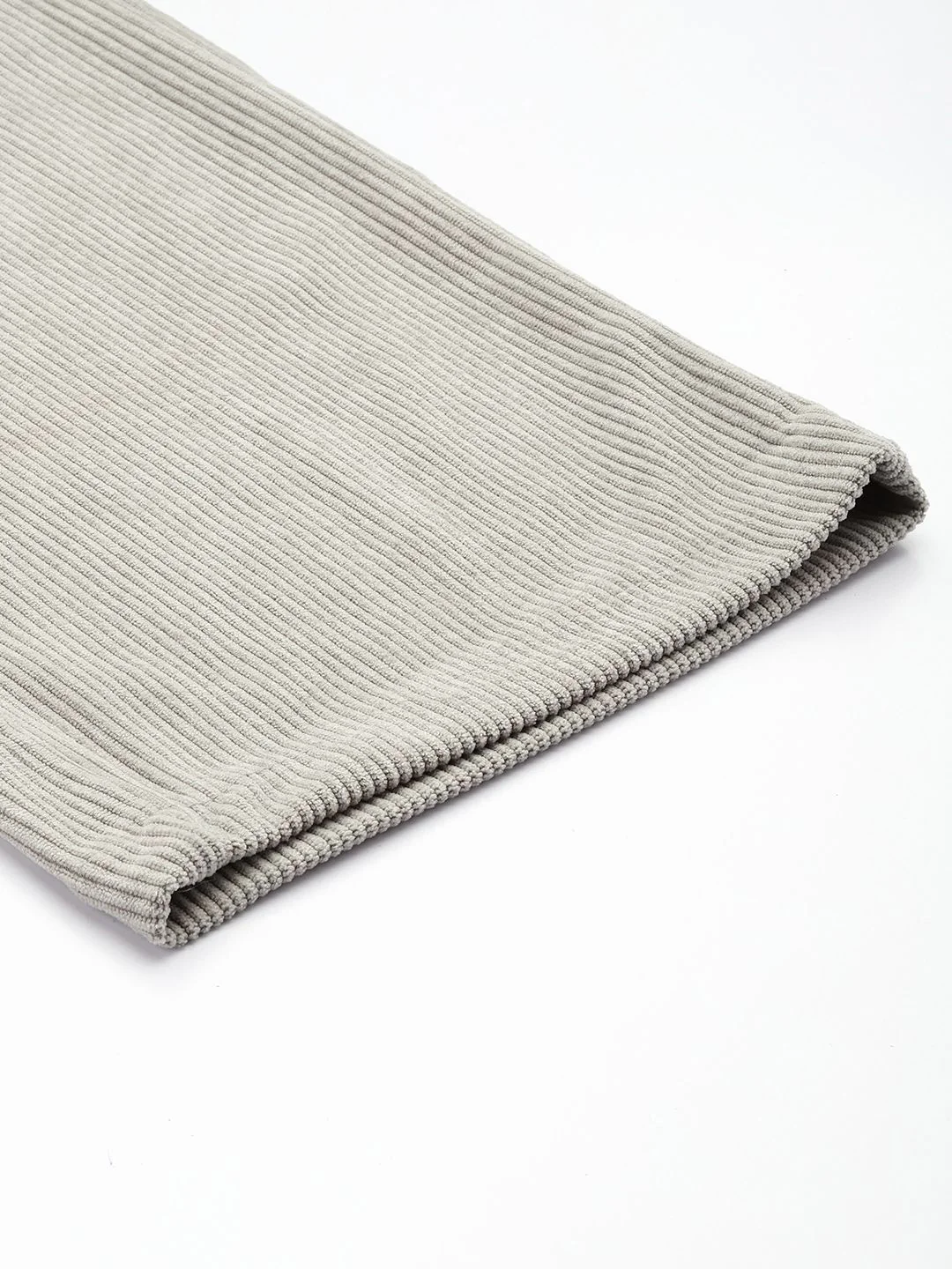 Men's Light Grey Regular Fit Textured Casual Trouser - Image 6