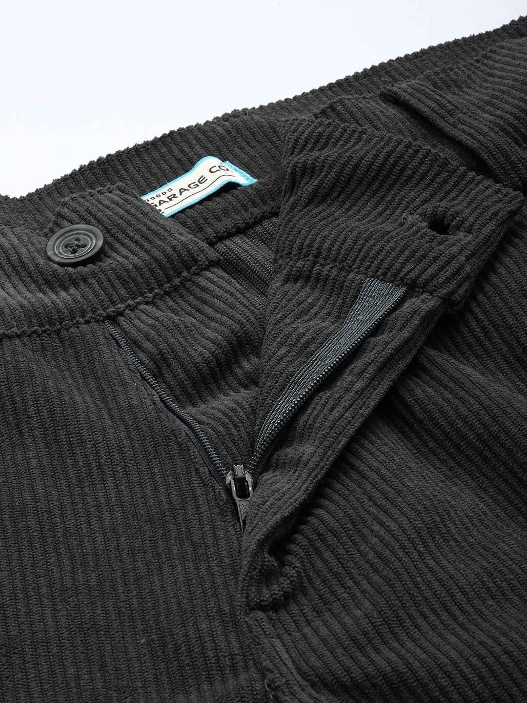 Men's Dark Grey Regular Fit Textured Casual Trouser - Image 7