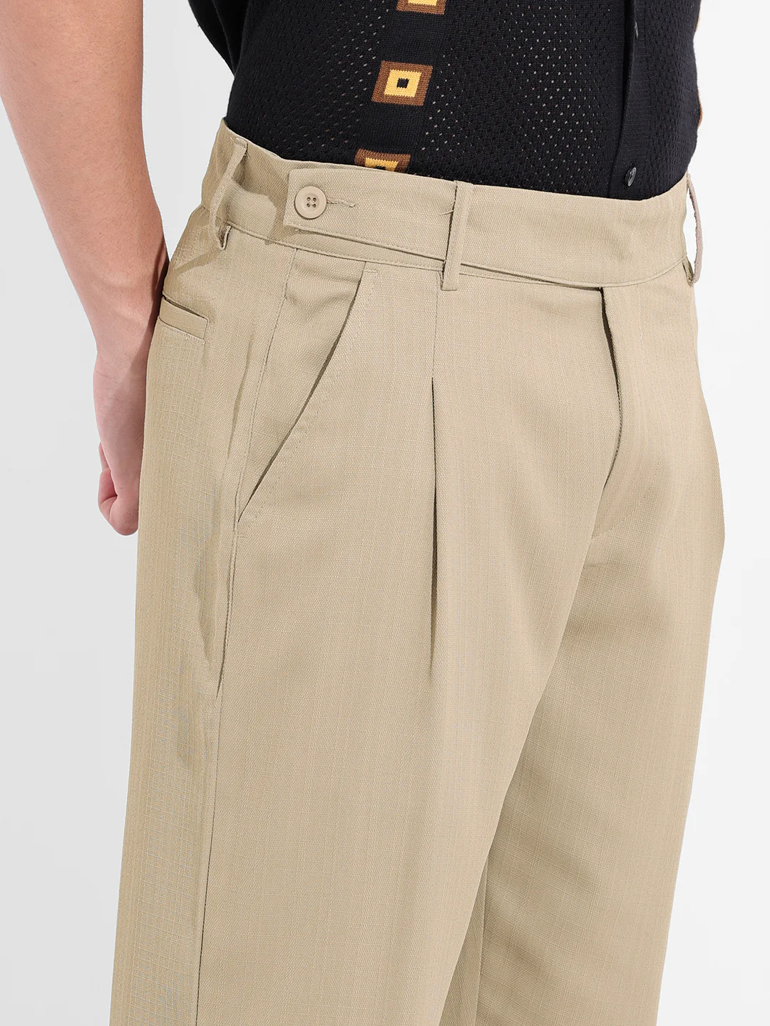 Men's Elmwood Regular Fit Solid Casual Trouser - Image 5
