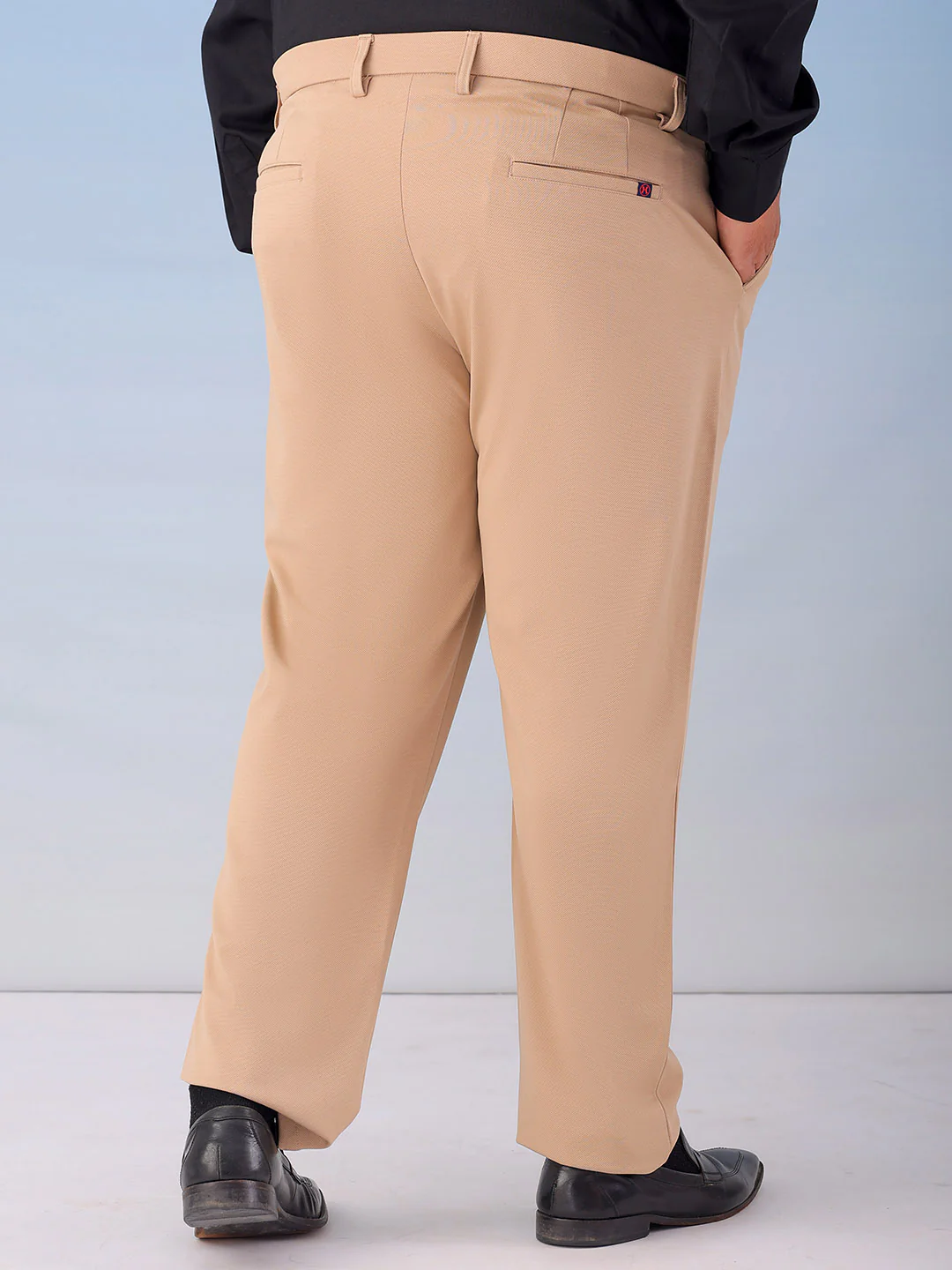 Men's Plus Size Khaki Regular Fit Solid Chinos - Image 3