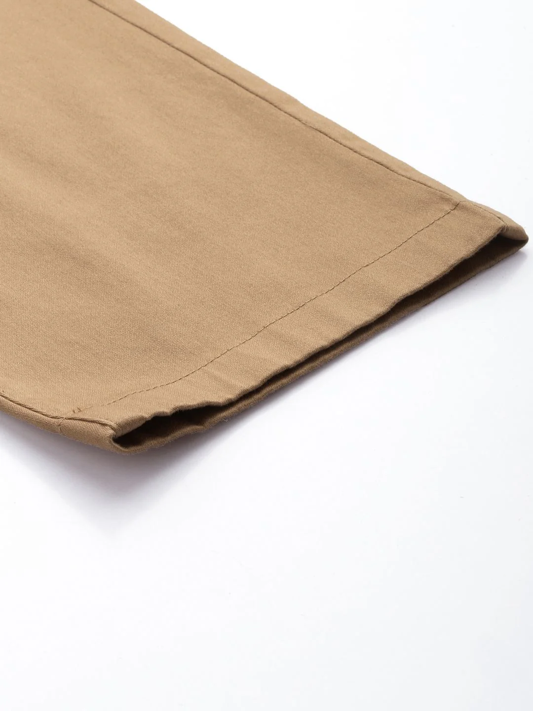 Men's Khaki Regular Fit Solid Casual Chinos - Image 6
