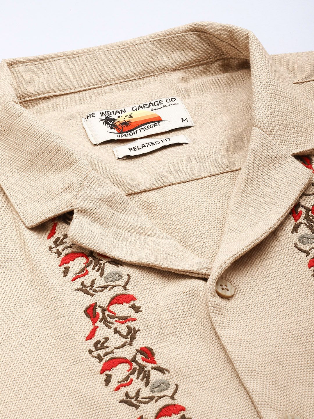 Men's Oat Milk Relaxed Fit  Embroidered Shirt - Image 5