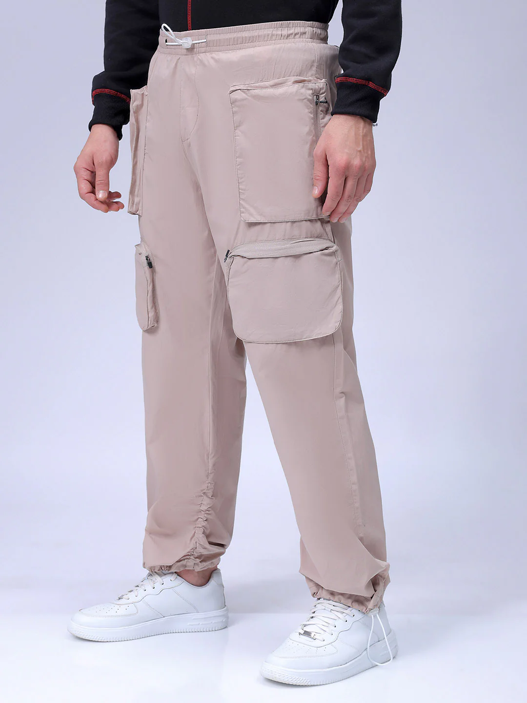 Men's Oat Milk Relaxed Fit Solid Utility Jogger - Image 3