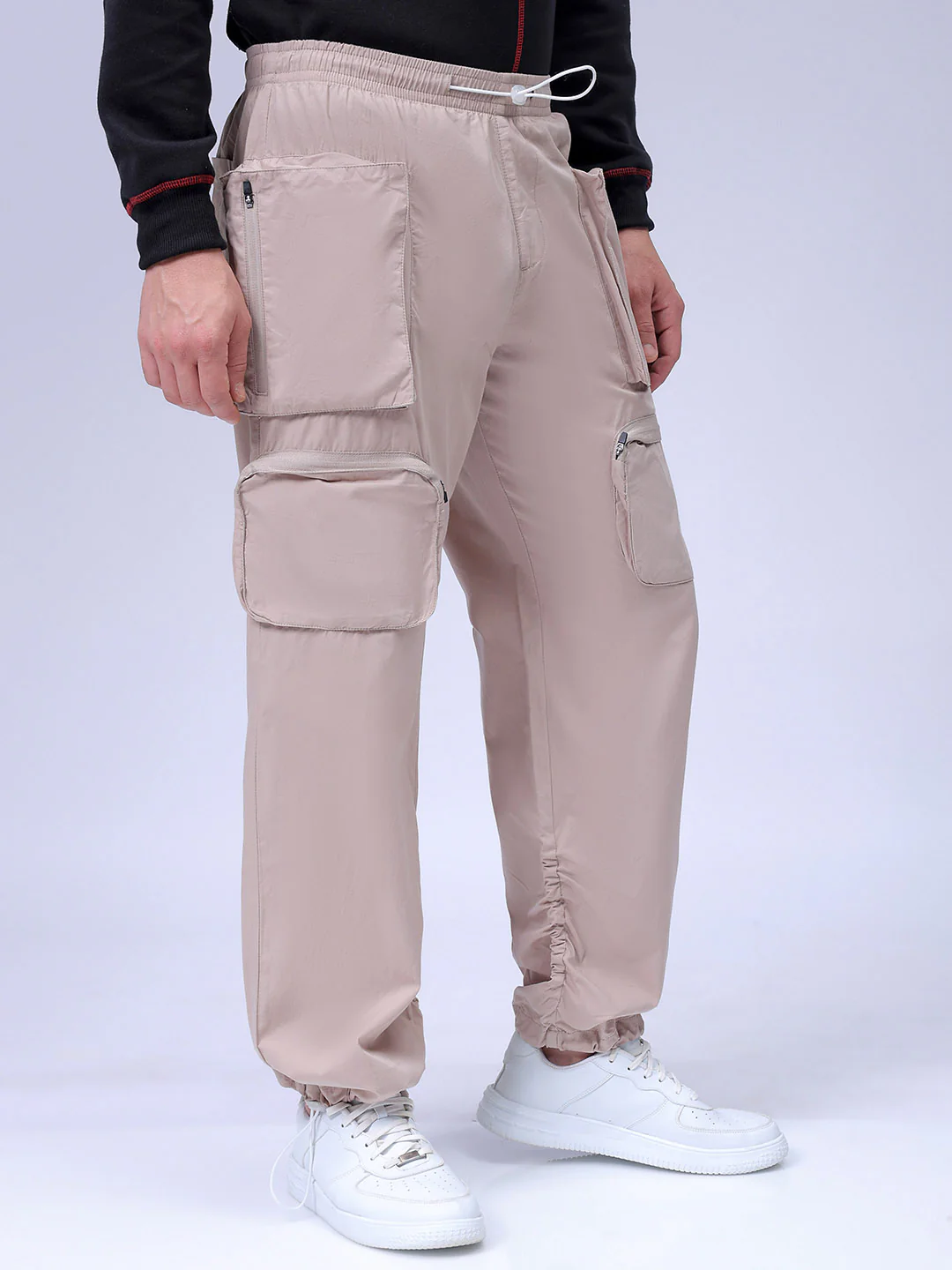 Men's Oat Milk Relaxed Fit Solid Utility Jogger - Image 4