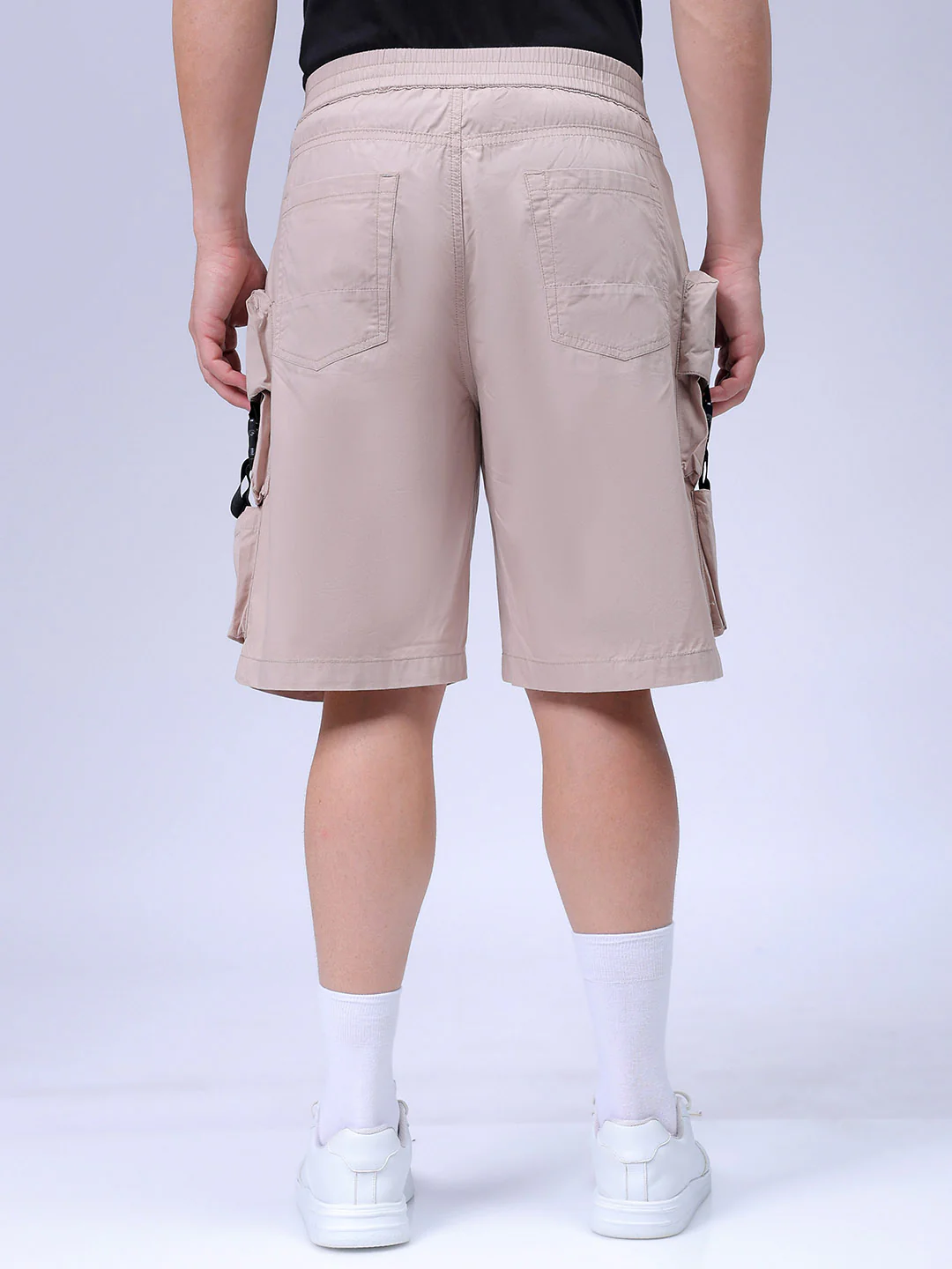 Men's Oat Milk Relaxed Fit Solid Utility Shorts - Image 5