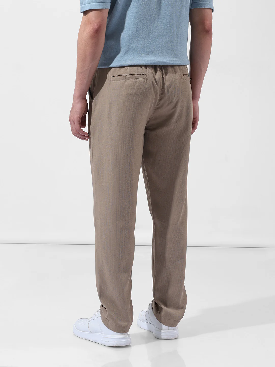 Men's Elmwood Regular Fit Solid Casual Trouser - Image 6