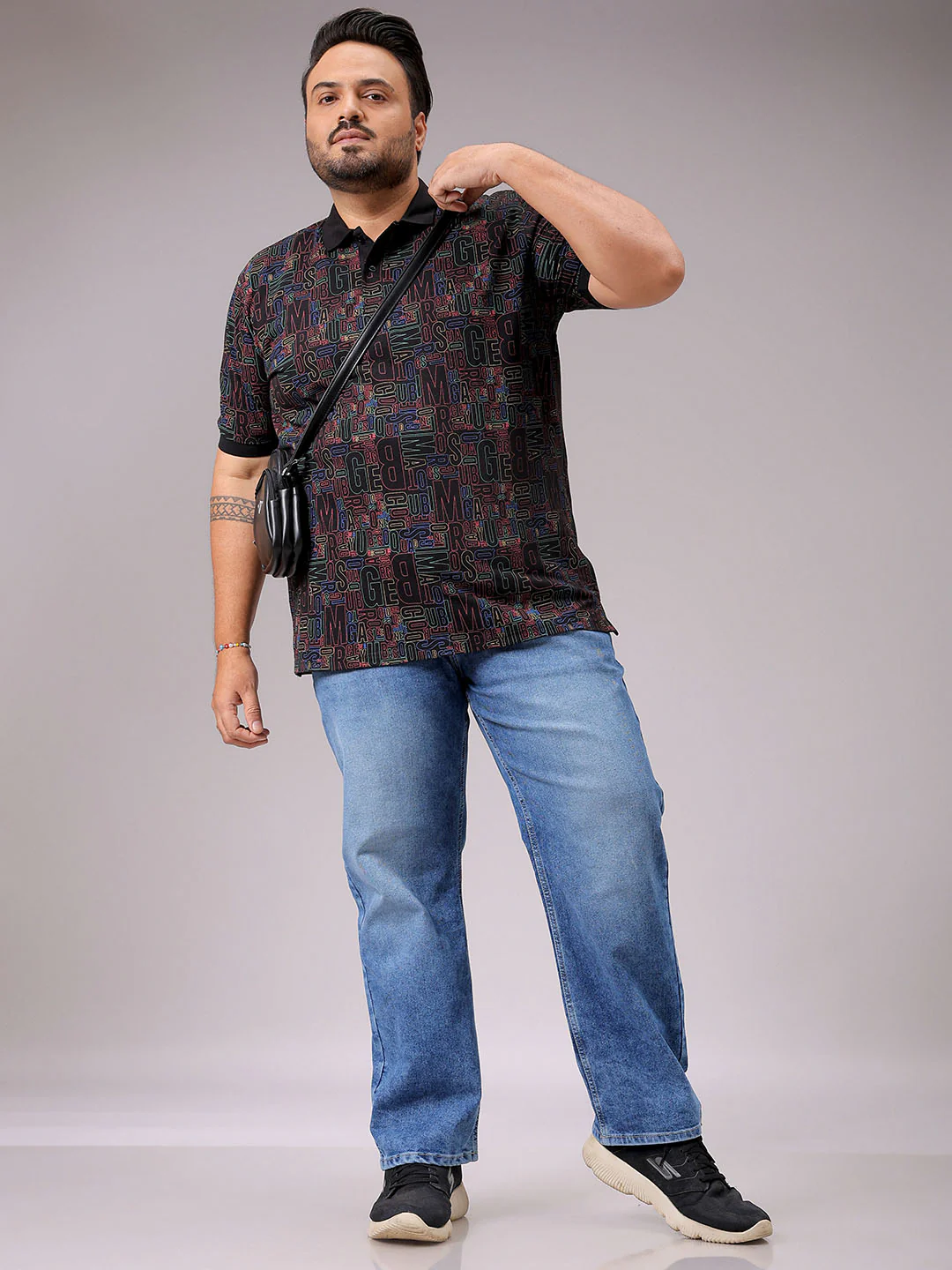Men's Khaki Straight Fit Solid Stretchable Plus Size Jeans - Image 2