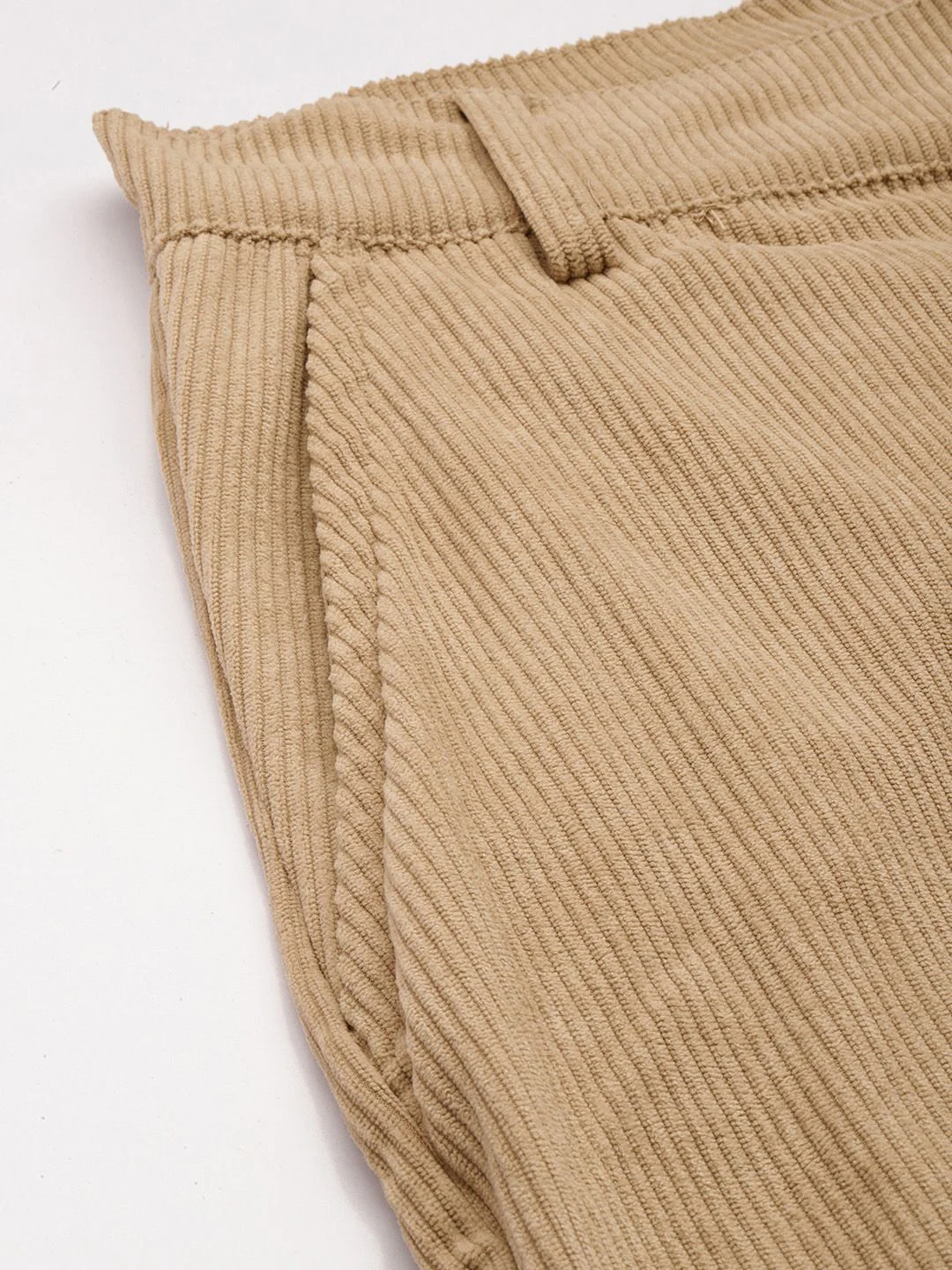 Men's Light Khaki Regular Fit Textured Casual Trouser - Image 5