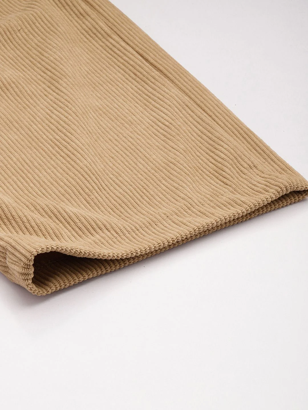 Men's Light Khaki Regular Fit Textured Casual Trouser - Image 6