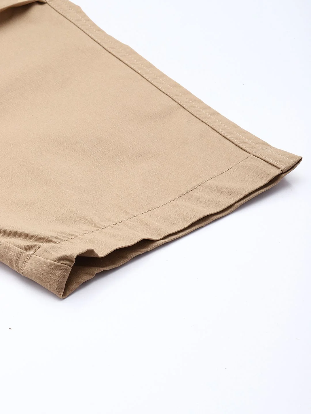 Men's Khaki Loose Fit Textured Utility Cargo - Image 7