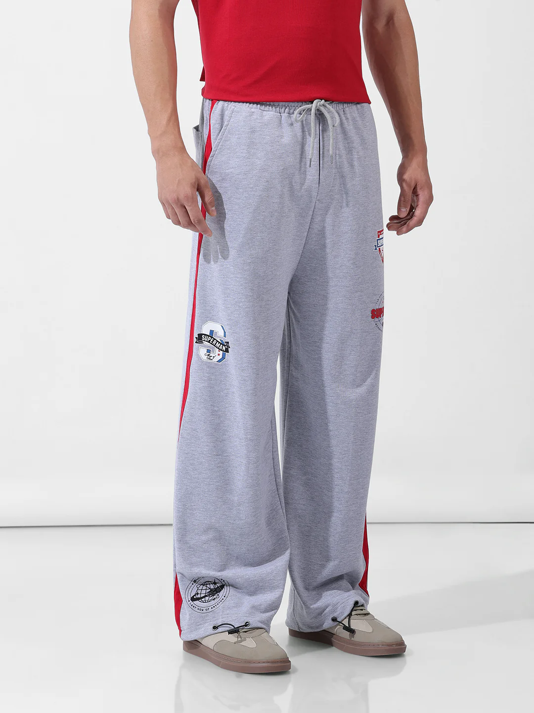 Men's Grey Loose Fit Character Printed Joggers - Image 3