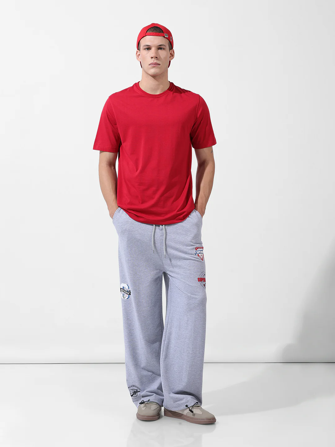 Men's Grey Loose Fit Character Printed Joggers - Image 5