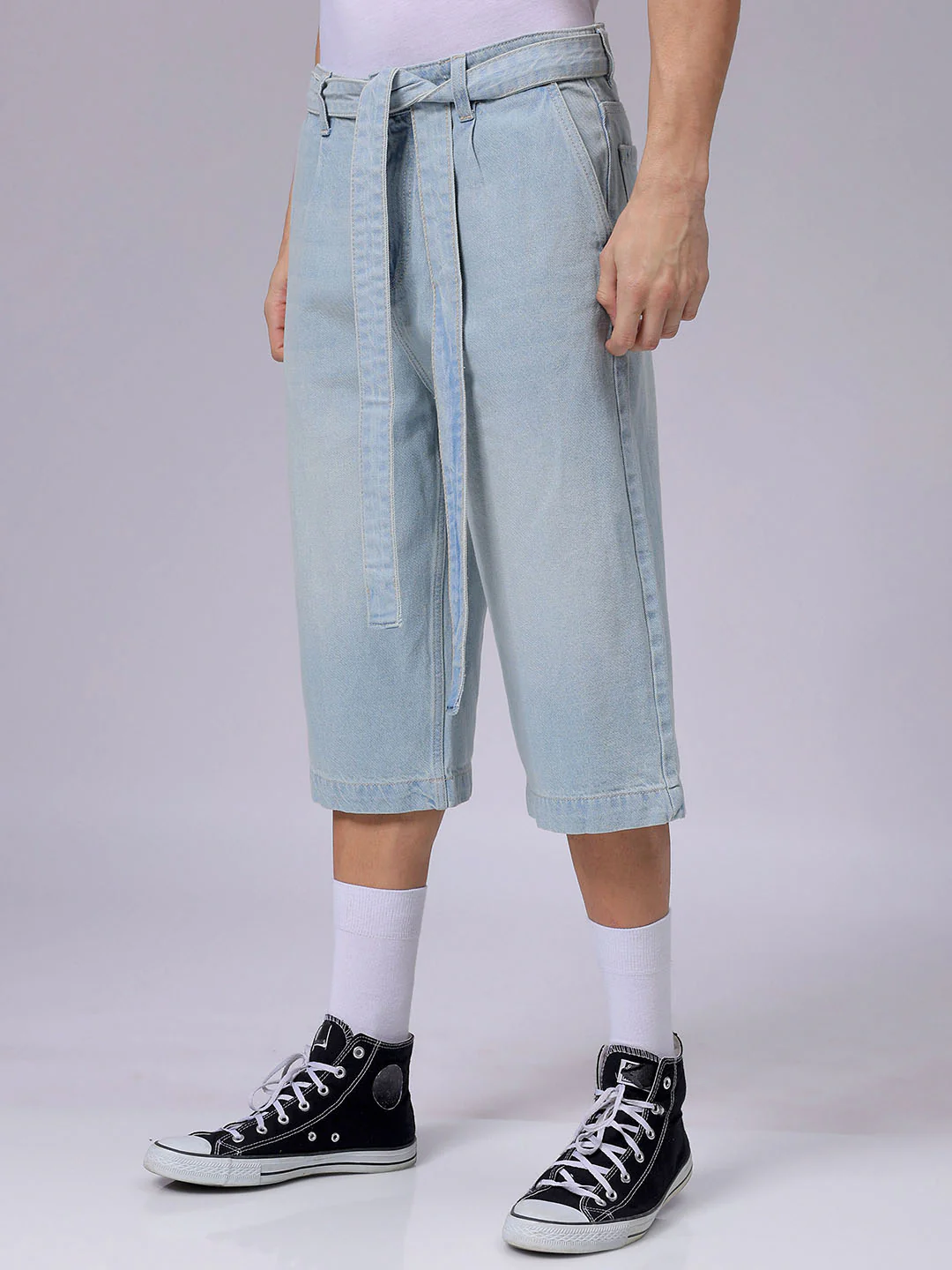 Men's Vintage Blue Loose Fit Solid Casual Jeans - Image 2