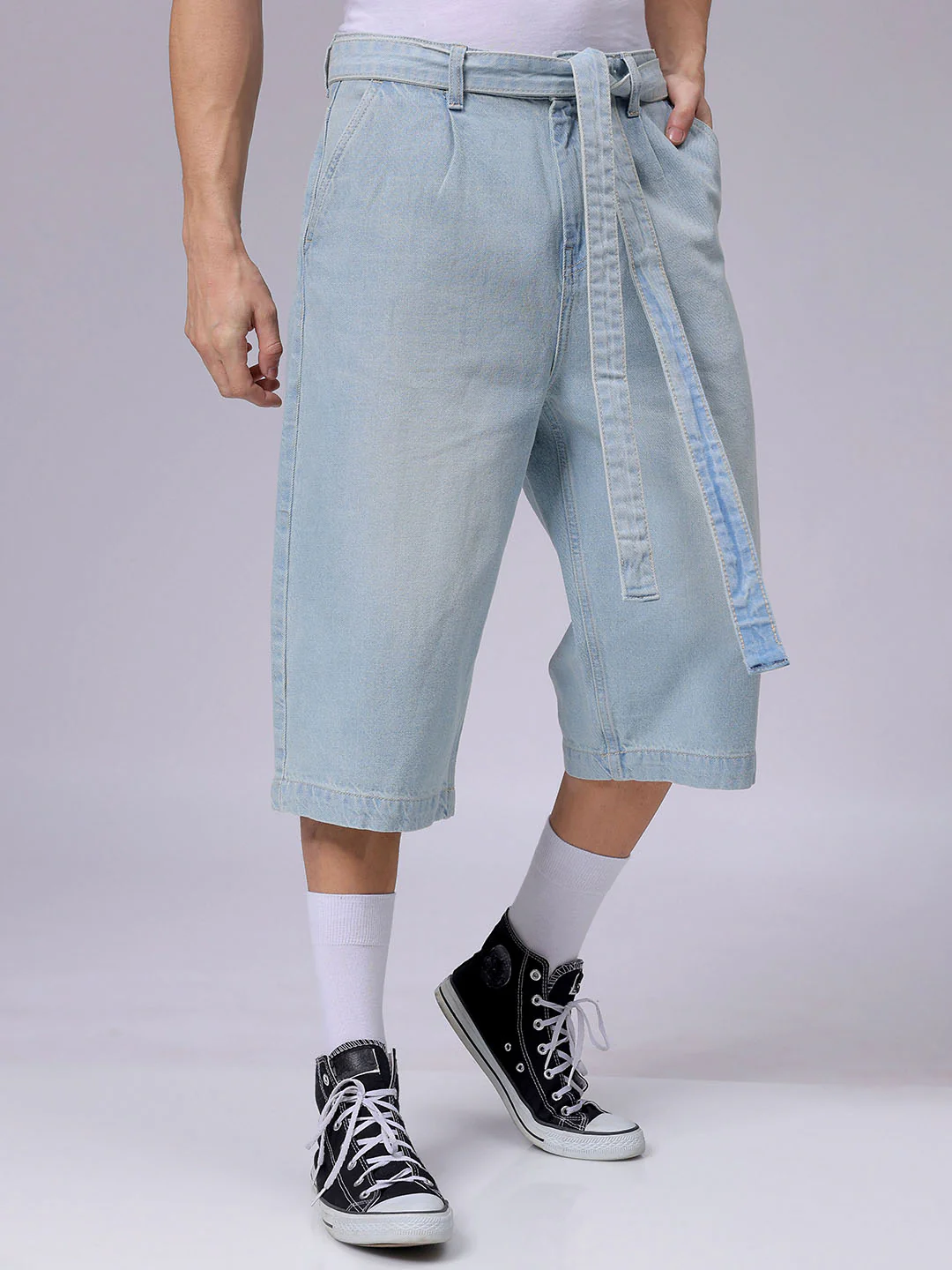 Men's Vintage Blue Loose Fit Solid Casual Jeans - Image 3