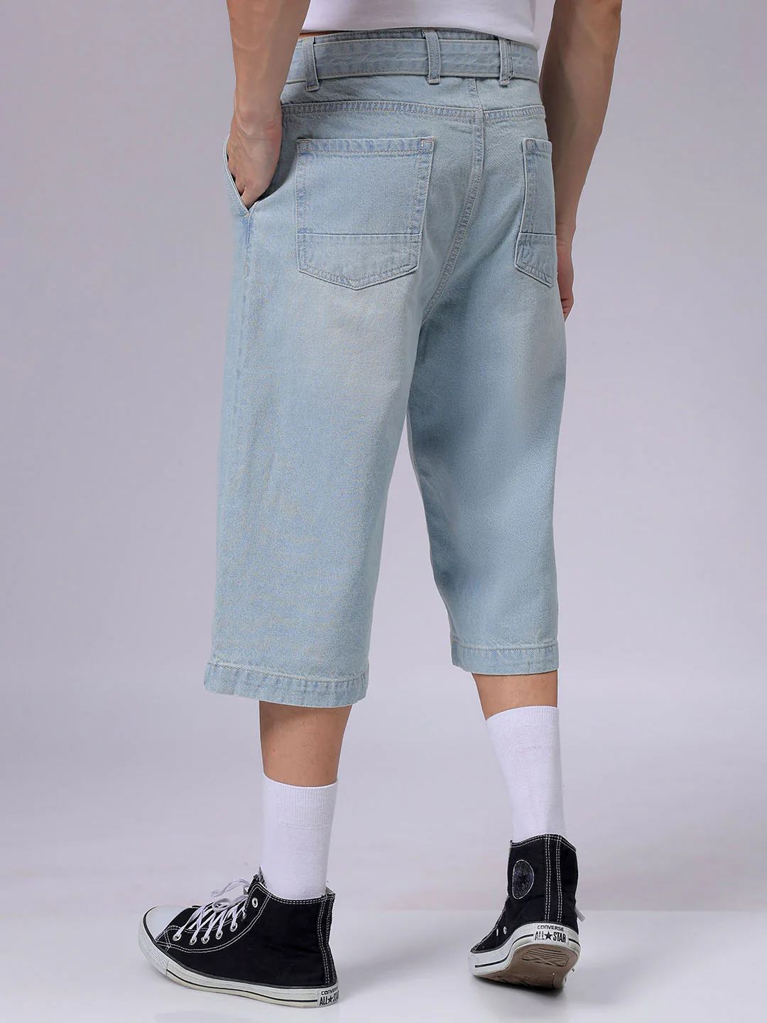 Men's Vintage Blue Loose Fit Solid Casual Jeans - Image 5