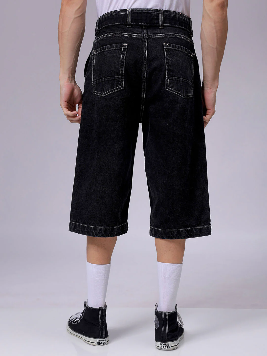 Men's Black Loose Fit Solid Casual Jeans - Image 5