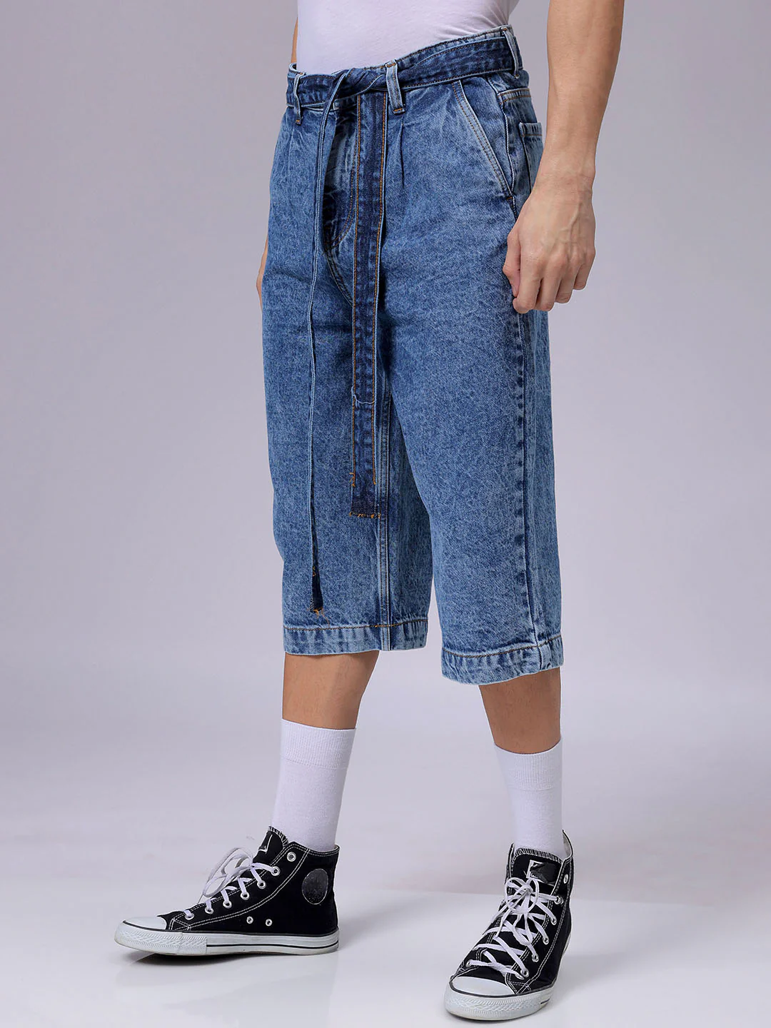 Men's Blue Loose Fit Solid Casual Jeans - Image 2