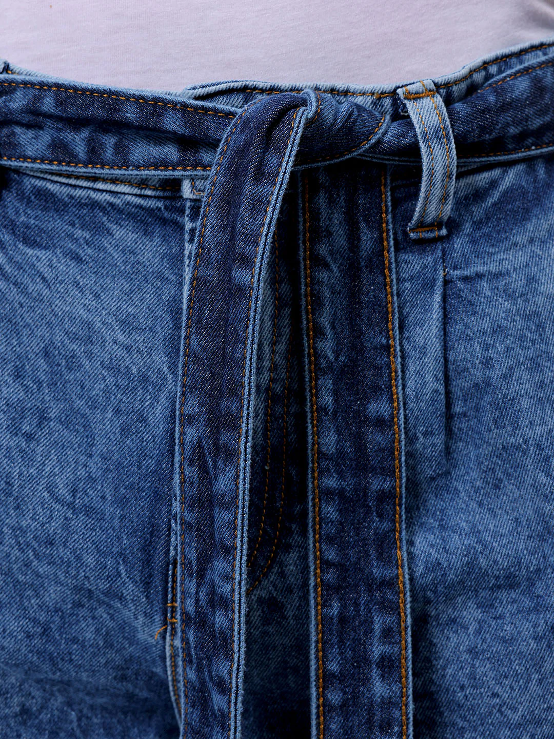 Men's Blue Loose Fit Solid Casual Jeans - Image 5
