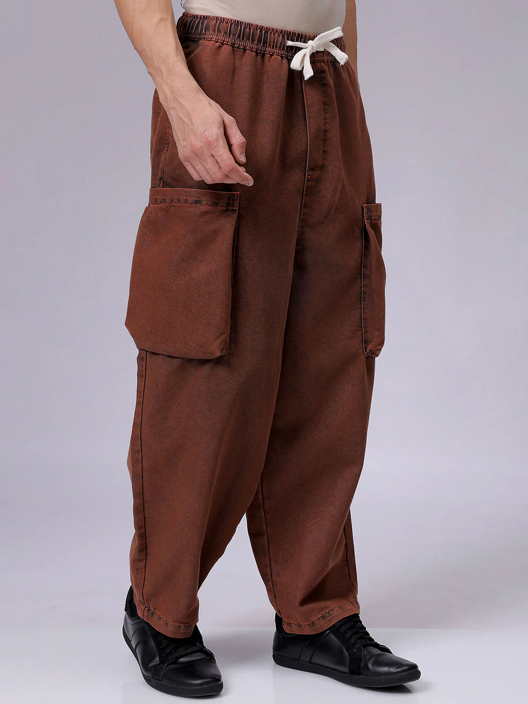 Men's Sepia Relaxed Fit Solid Utility Jeans - Image 2