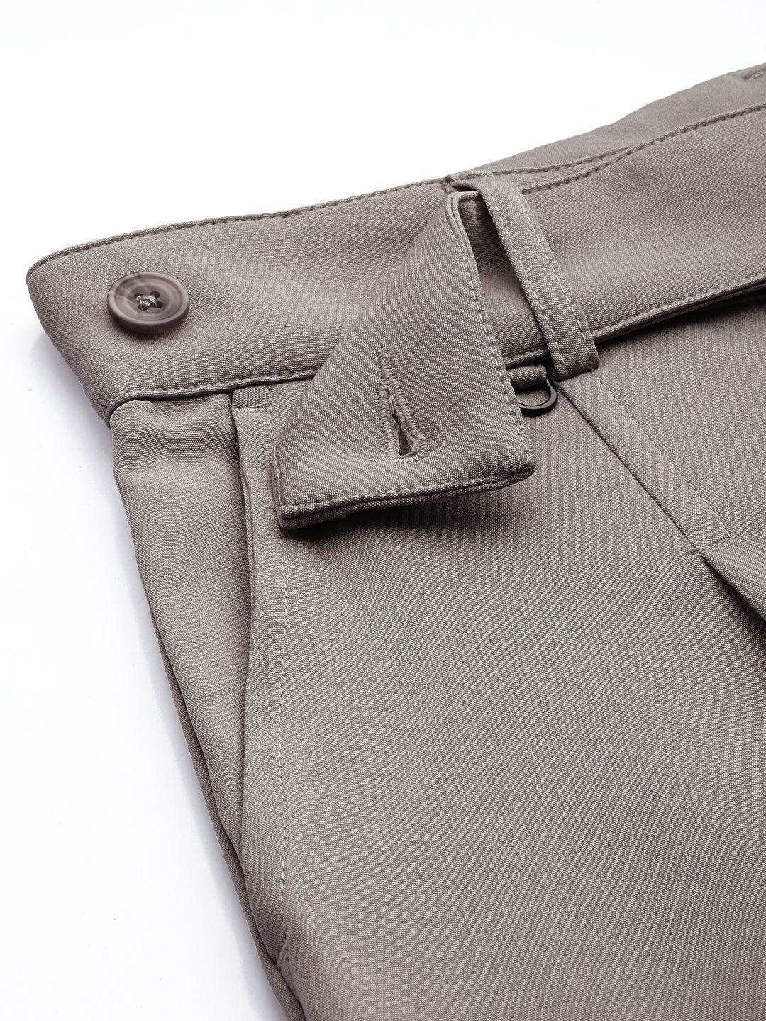 Men's Cloud Grey Loose Fit Solid Casual Trouser - Image 6