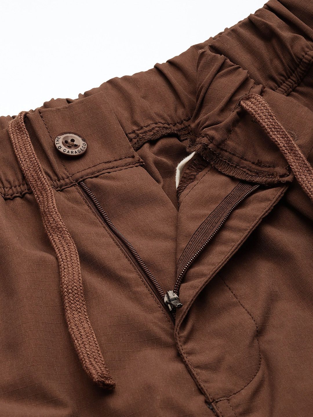 Men's Sepia Loose Fit Textured Utility Cargo - Image 5