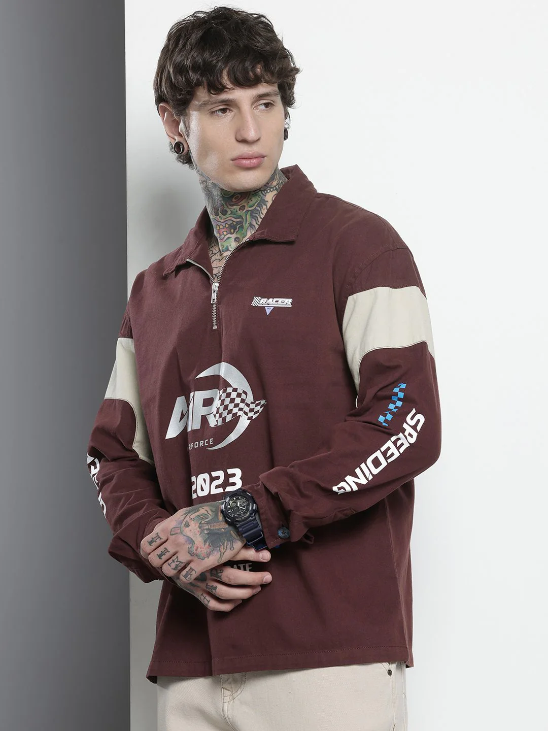 Men's Maroon Regular Fit Graphic Printed Casual Shirt - Image 2