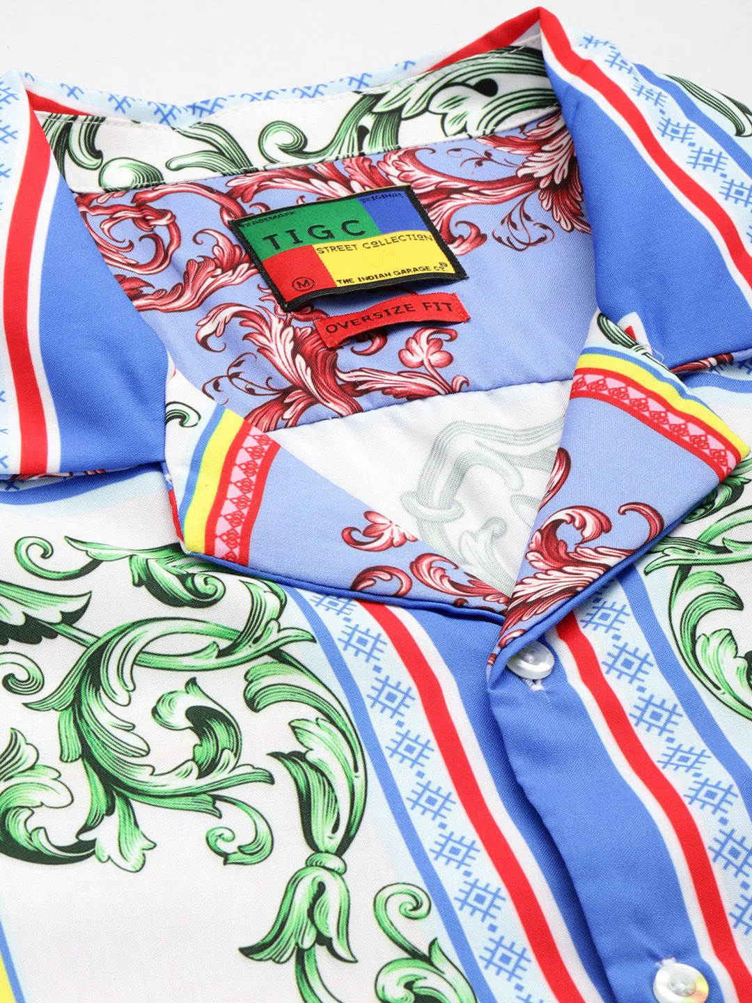 Men's Multicolor Oversized Fit Printed Placement Printed Shirt - Image 5