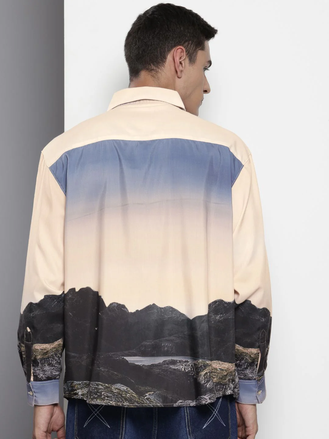 Men's Multicolor Oversized Fit Printed Placement Printed Shirt - Image 3