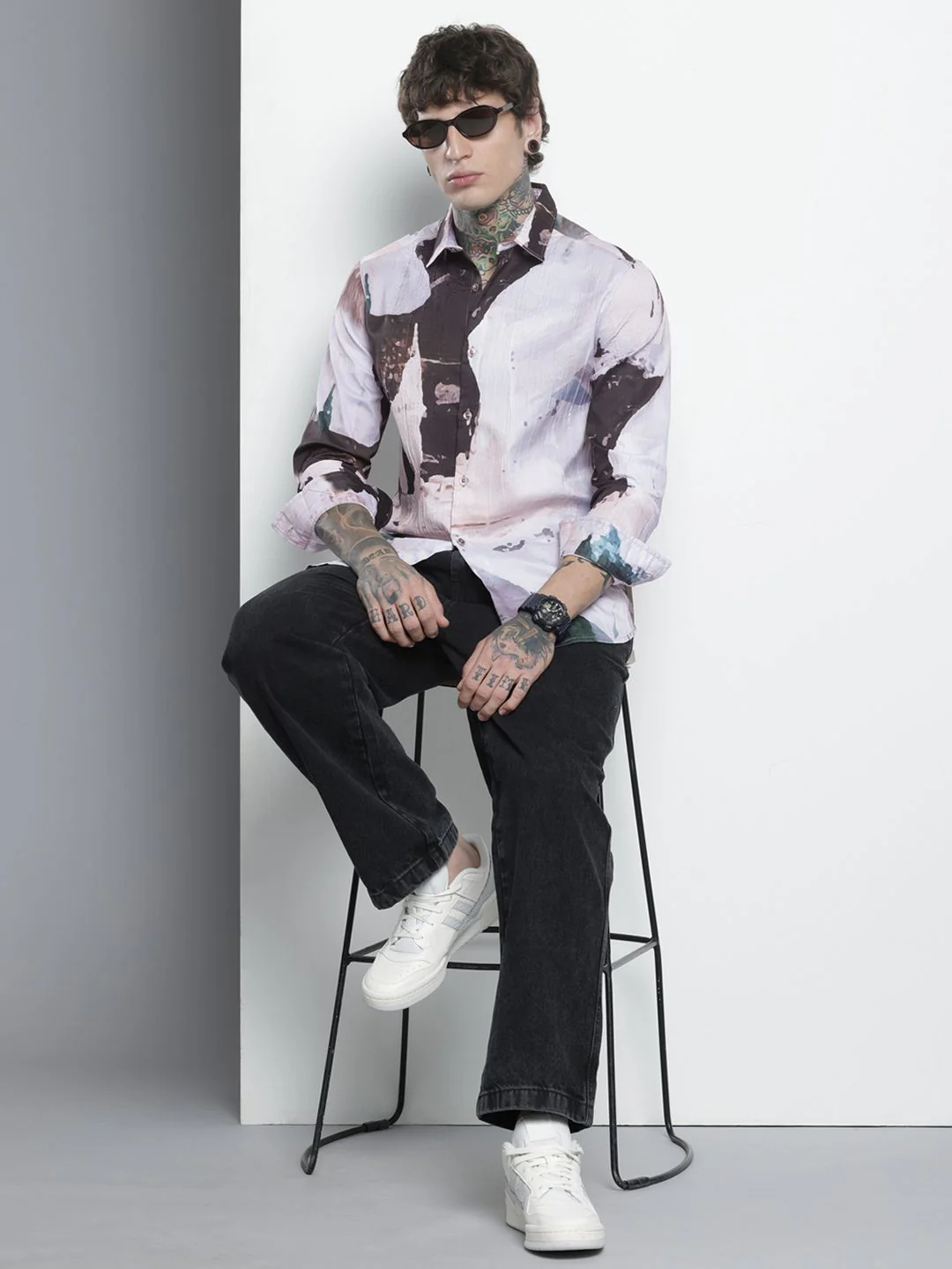 Men's Multicolor Slim Fit Printed Party Wear Shirt - Image 4
