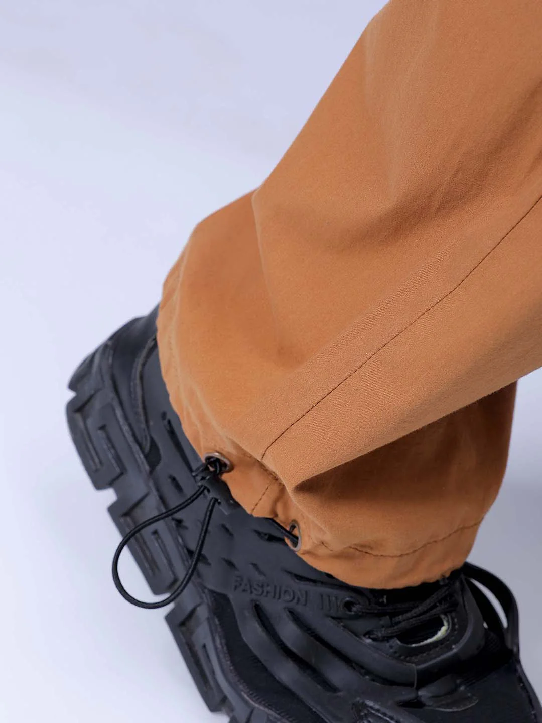 Men's Dark Mustard Relaxed Fit Solid Utility Cargo - Image 9