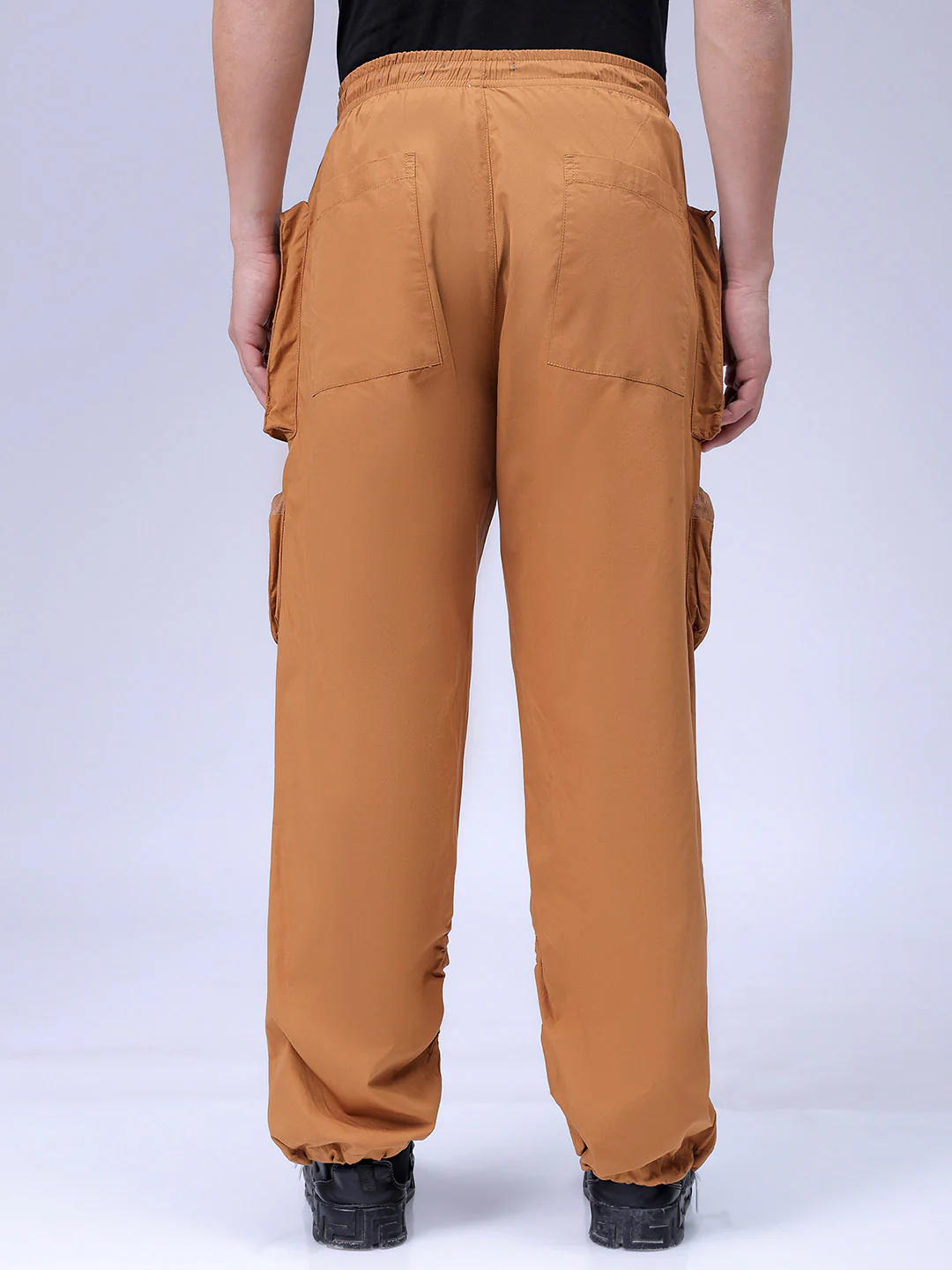 Men's Dark Mustard Relaxed Fit Solid Utility Jogger - Image 5