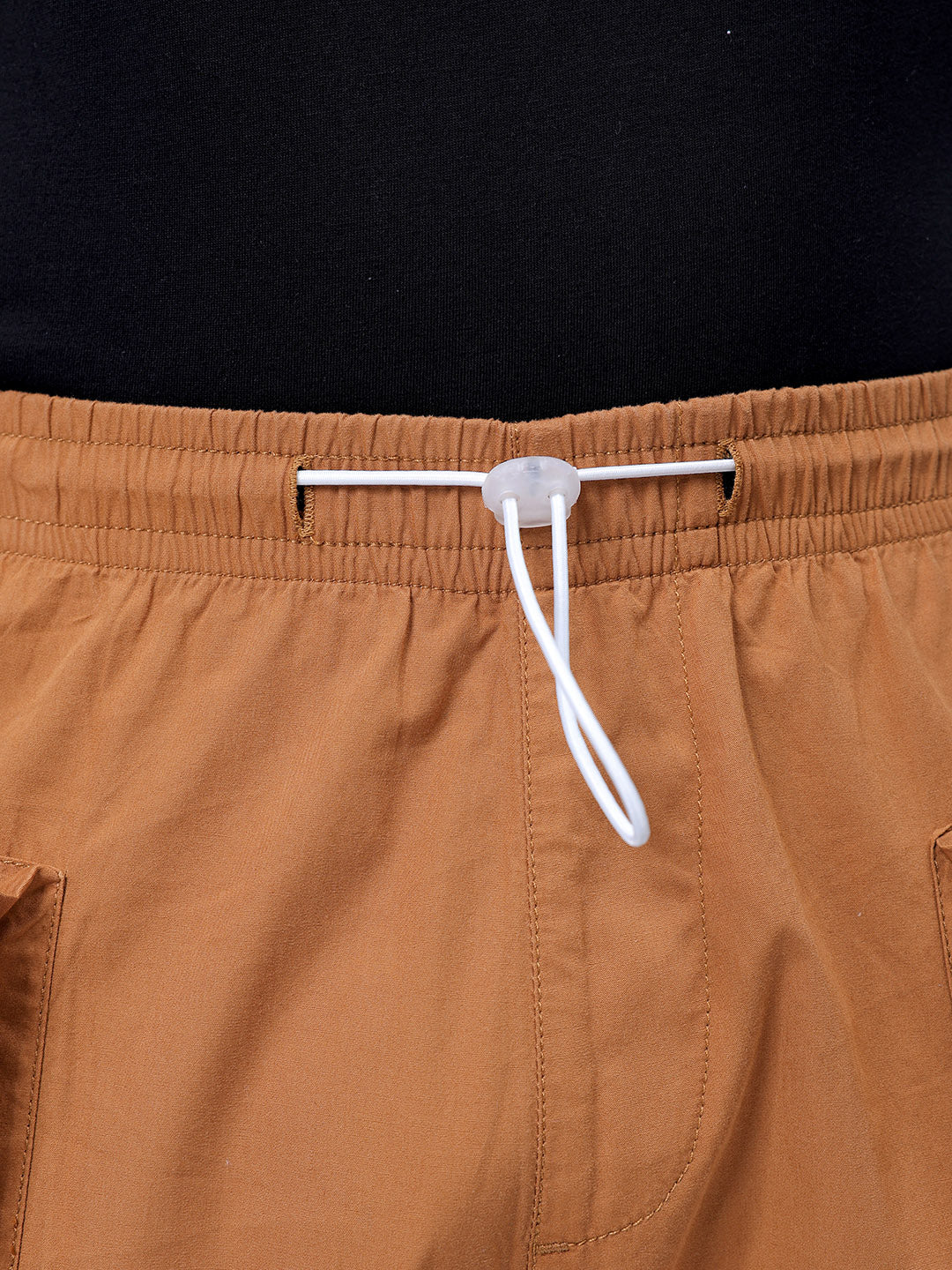 Men's Dark Mustard Relaxed Fit Solid Utility Jogger - Image 6